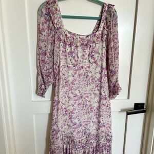 LoveShackFancy long-sleeve silk dress